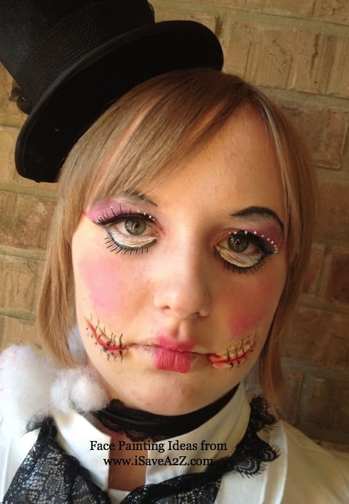 Halloween Face Painting Stitched Doll face