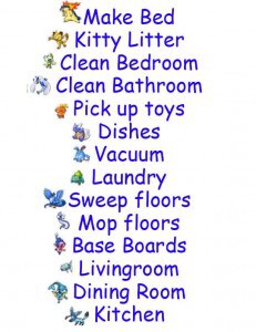 Chores chart printable tags list