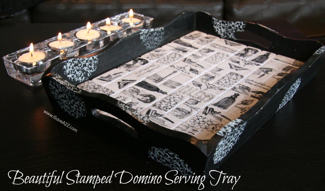 Stamped domino serving tray