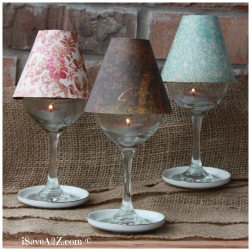 Wine Glass Lamp Shade DIY Project (Free template included)