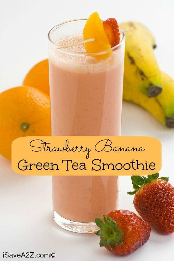 strawberry banana green tea smoothie