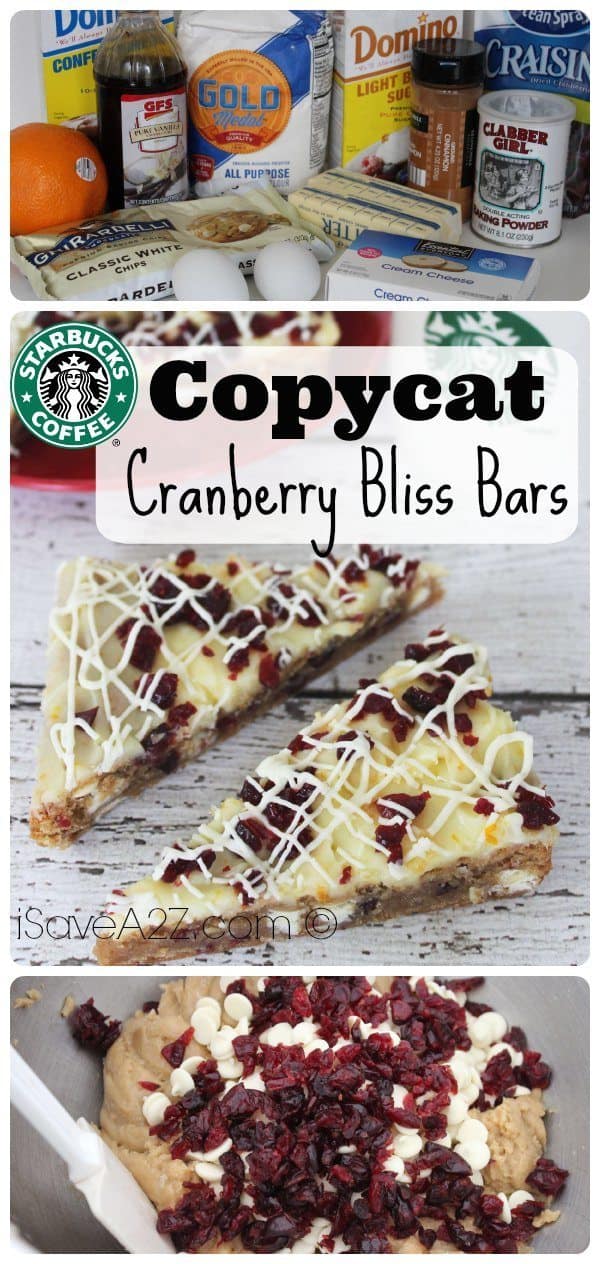 Copycat Starbucks Cranberry Bliss Bars