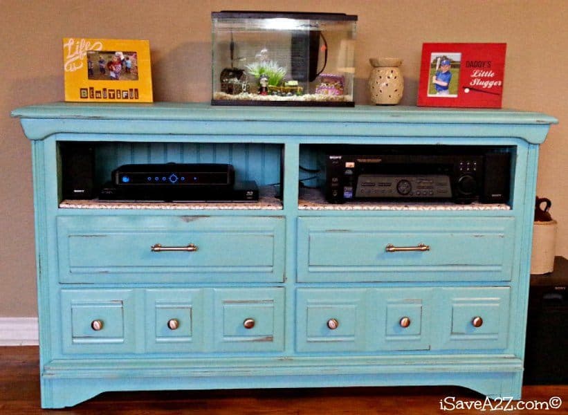 upcycled dresser to entertainment center