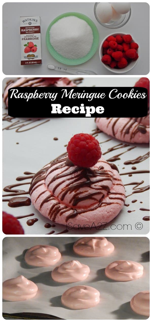 Raspberry Meringue Cookies
