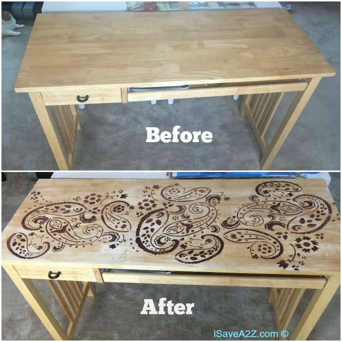 IKEA Desk makeover final process photos before and after
