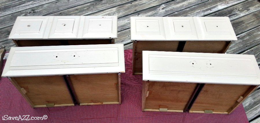 re-purposed drawers into shelves