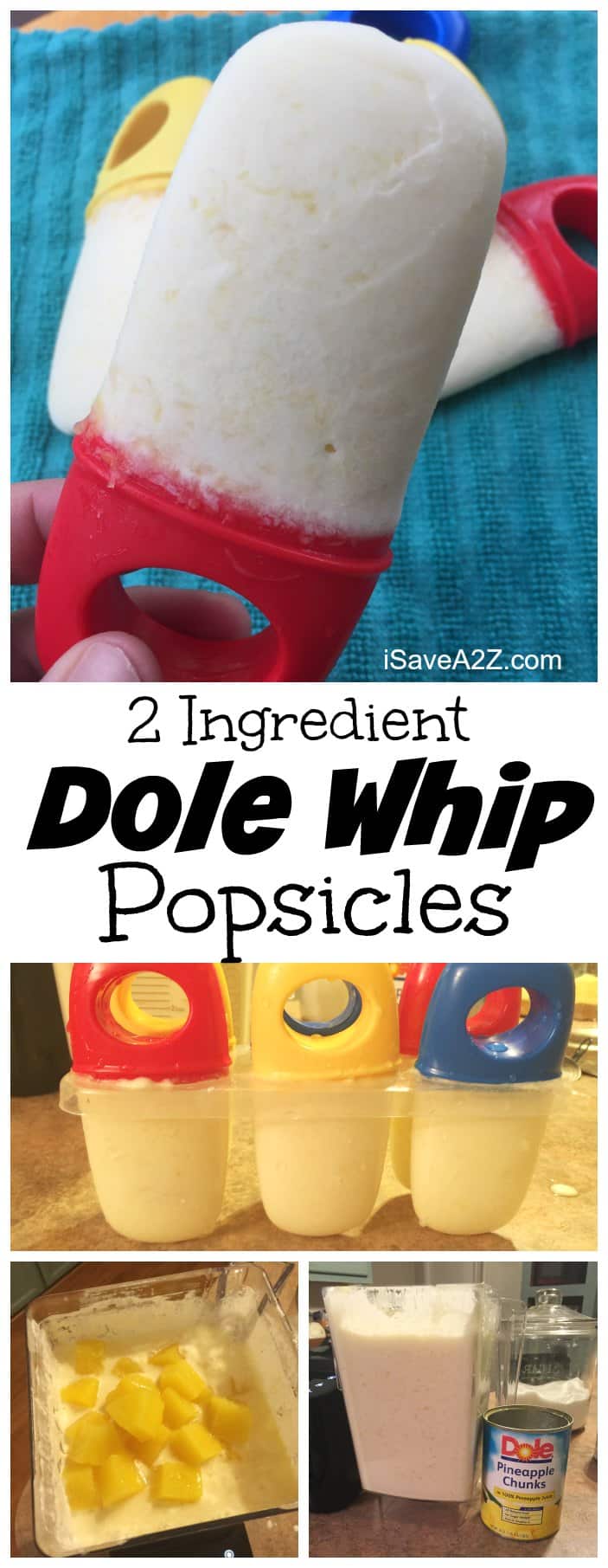 2 ingredient Dole Whip Popsicles