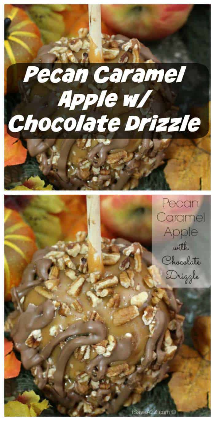 Pecan Caramel Apple with Chocolate Drizzle