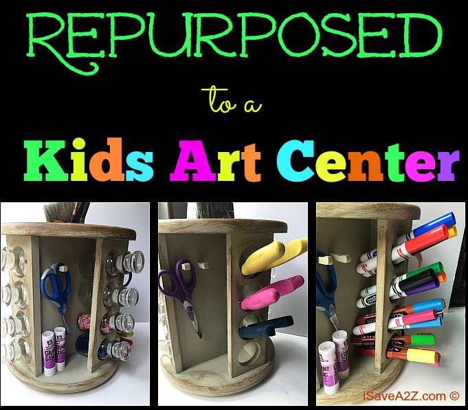 Repurposed Spice Rack to a Kids Art Center