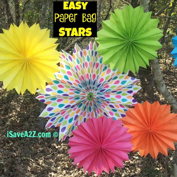Easy Paper Bag Stars made from lunch bags