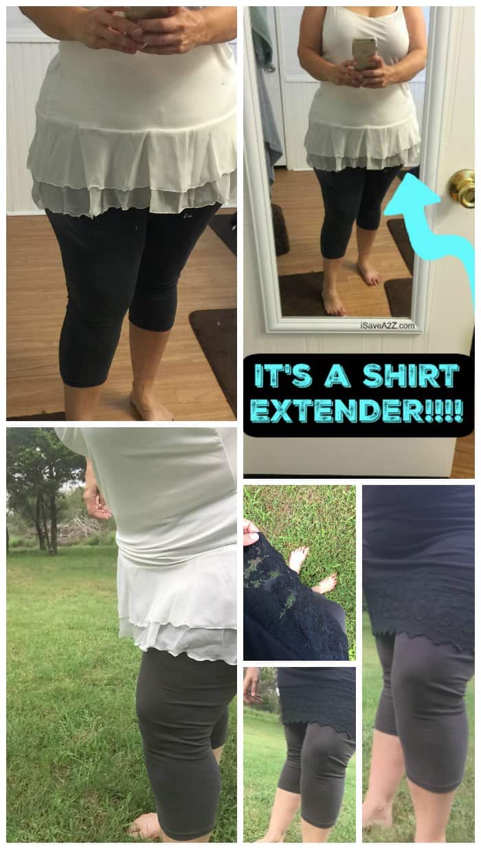 Shirt extenders to cover your butt when you wear leggings