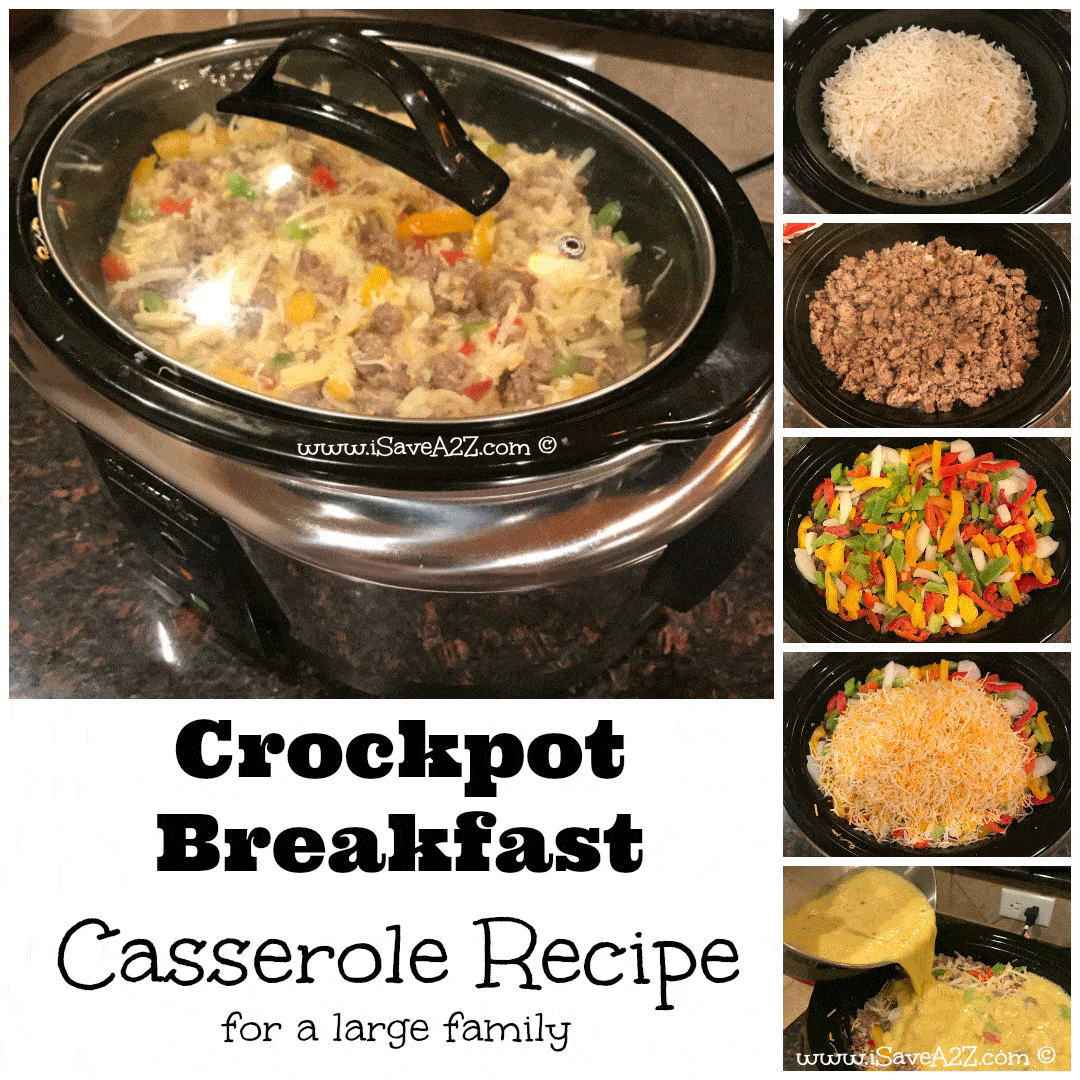 Crockpot Breakfast Casserole Recipe for a Large Family