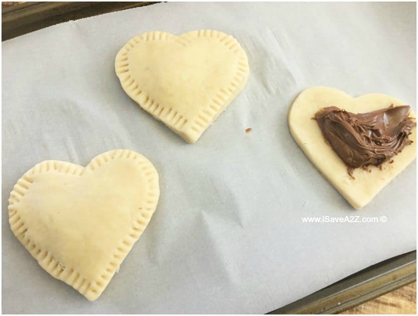 Homemade Heart Shaped Nutella Hot Pockets Recipe made from scratch