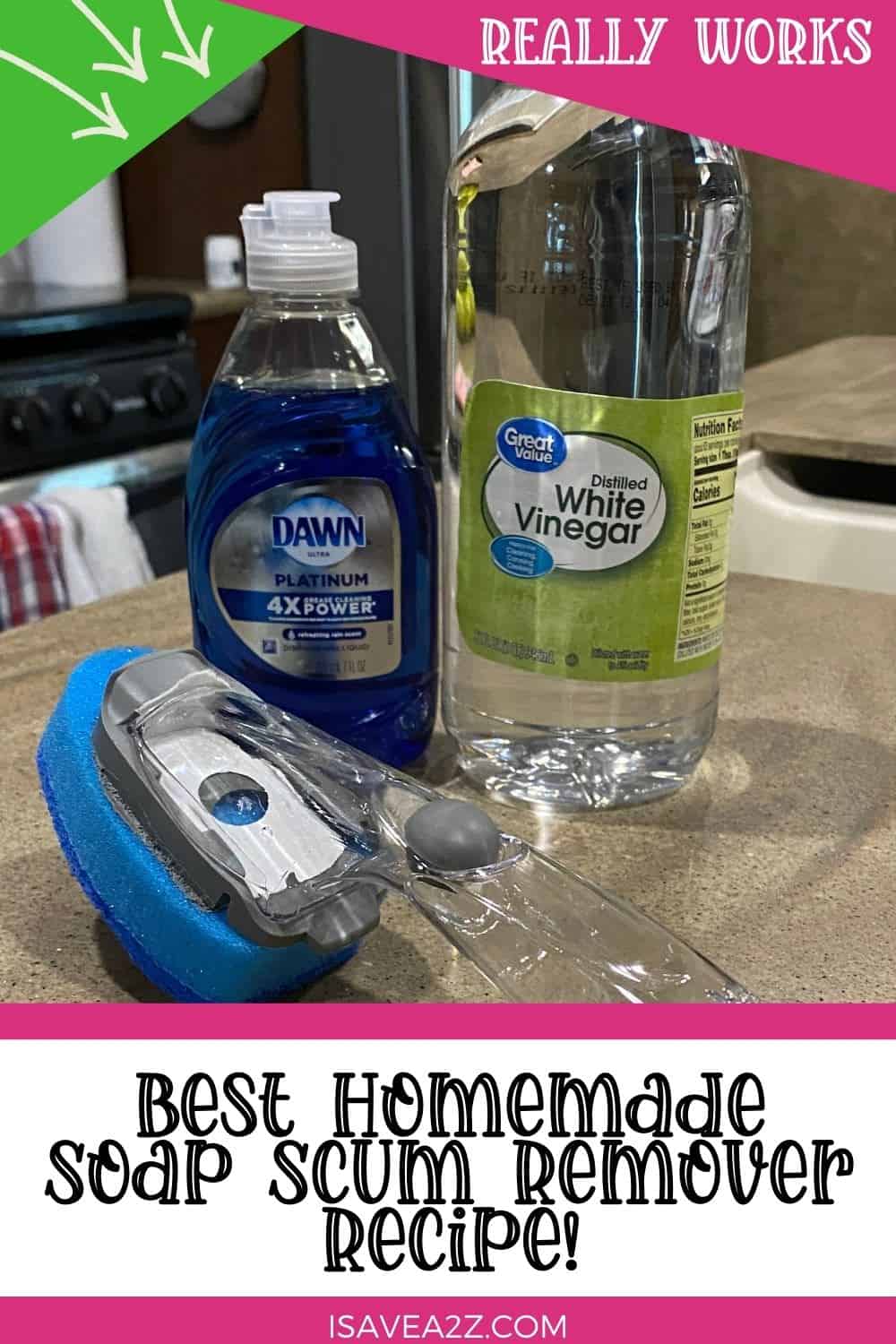 Best Homemade Soap Scum Remover EVER!!! Only 2 ingredients!