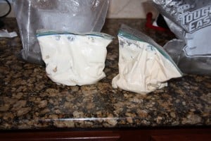 homemade ice cream in a bag