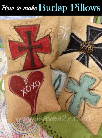 how to make burlap pillows