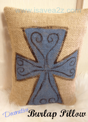 how to make a burlap pillow