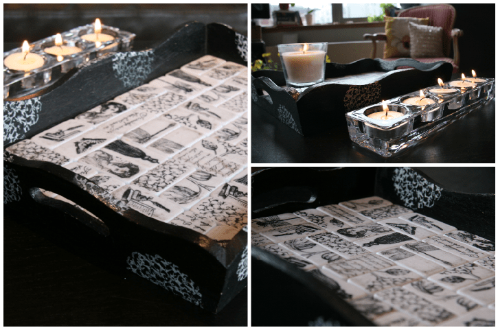 Decorative Stamped Domino Serving Tray