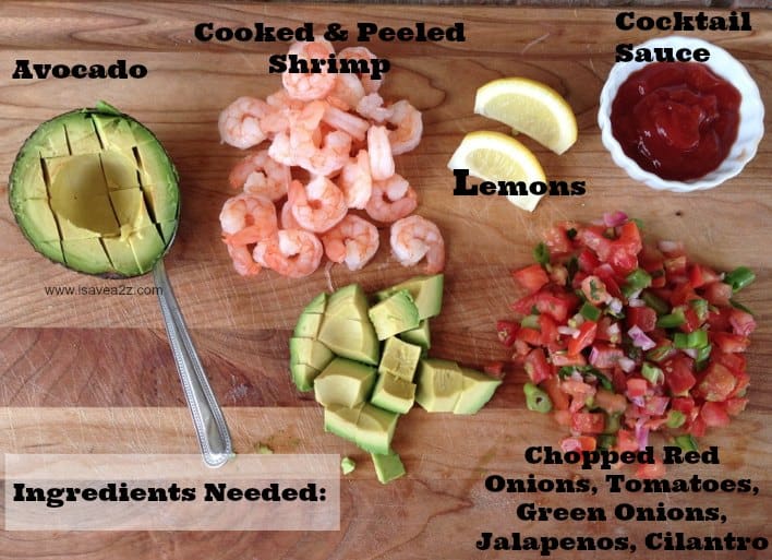 Ingredients needed for Shrimp & Avocado Salad