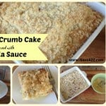 Rhubarb Crumb Cake with Vanilla Sauce