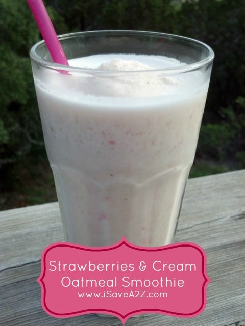Strawberries & Cream Oatmeal Smoothie Recipe!