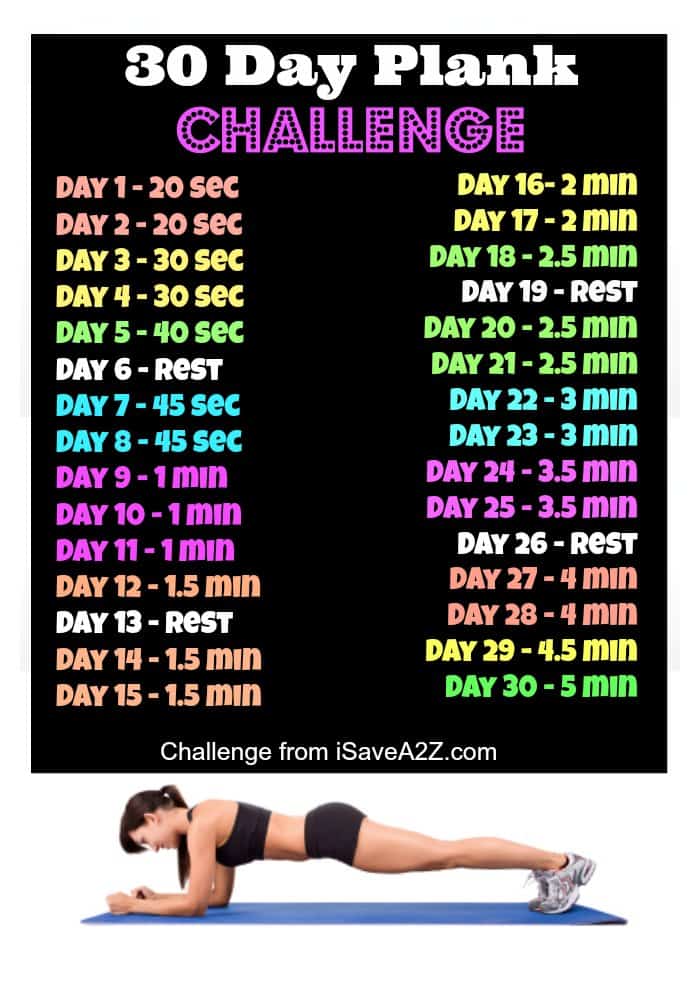30 Day Plank Challenge Fitness Motivation