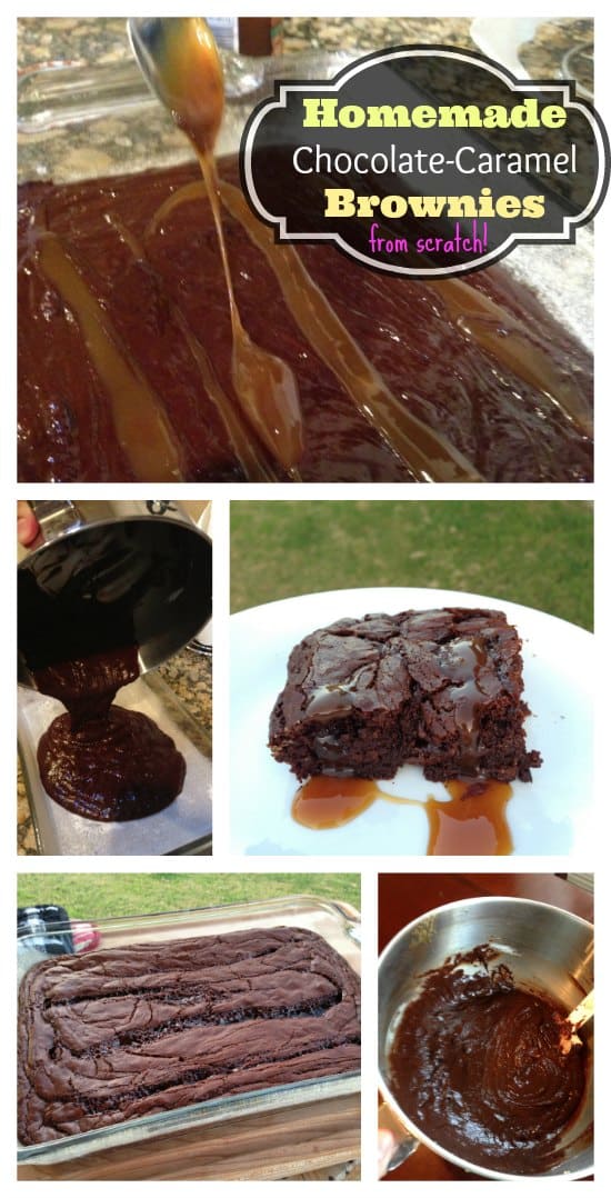 Homemade Chocolate Caramel Brownies Recipe made from scratch