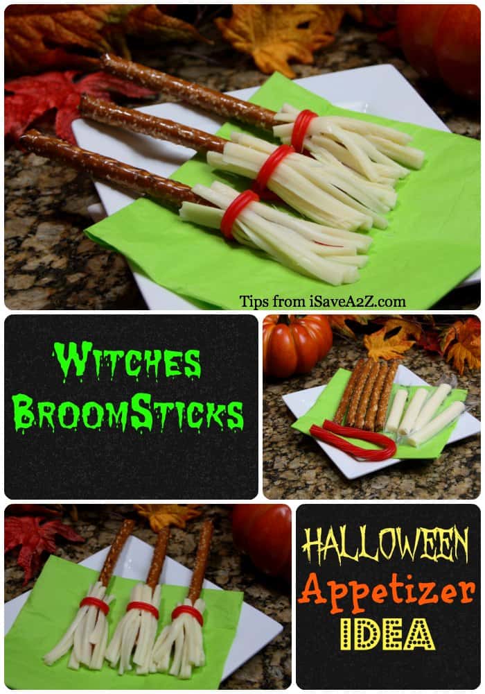 Halloween Appetizer Ideas:  Witches Broomsticks and Cauldrons