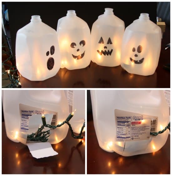 Halloween Milk Jug Ghosts