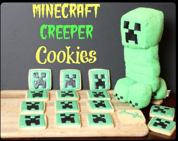 Easy Minecraft Cookies made with Royal Icing