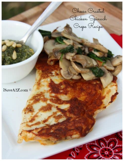 Cheese crusted Chicken Spinach Crepe Recipe2