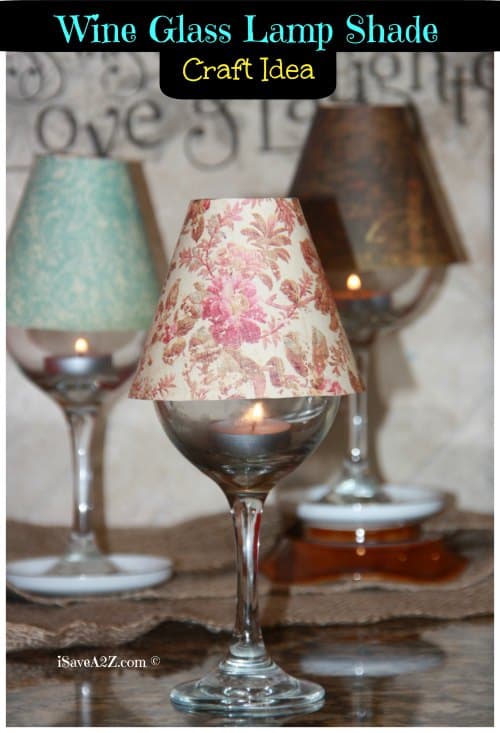 Wine Glass Lamp Shade DIY Project (Free template included)