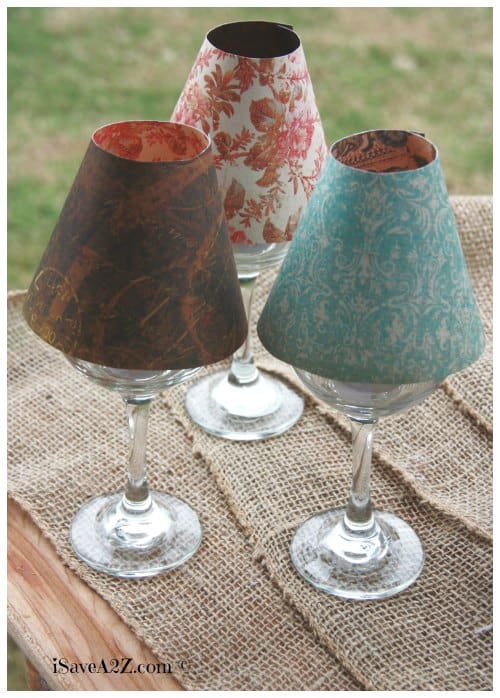 Wine Glass Lamp Shade DIY Project (Free template included)