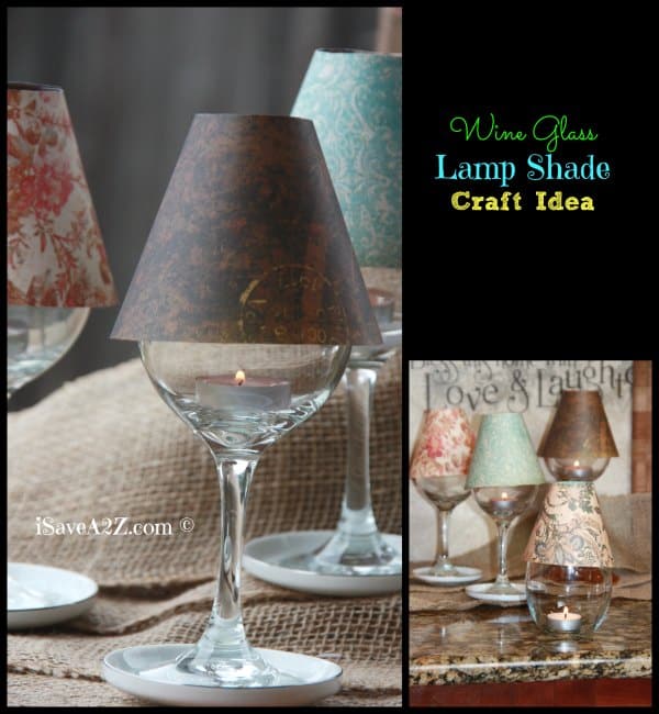 Wine Glass Lamp Shade DIY Project (Free template included)