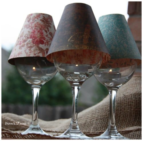 Wine Glass Lamp Shade DIY Project (Free template included)