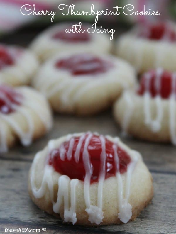 Cherry Thumbprint Cookies with Icing