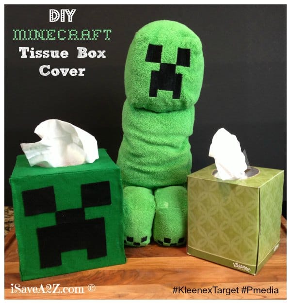 DIY Minecraft Tissue Box Cover  #KleenexTarget #pmedia