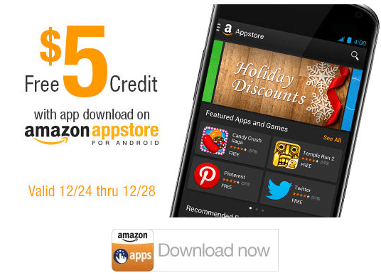 Free $5 from Amazon with App Download for Android
