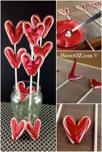 Valentine's Day Lollipops bouquet made from candy canes ingredients needed