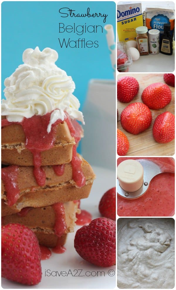 Strawberry Belgian Waffles from Scratch