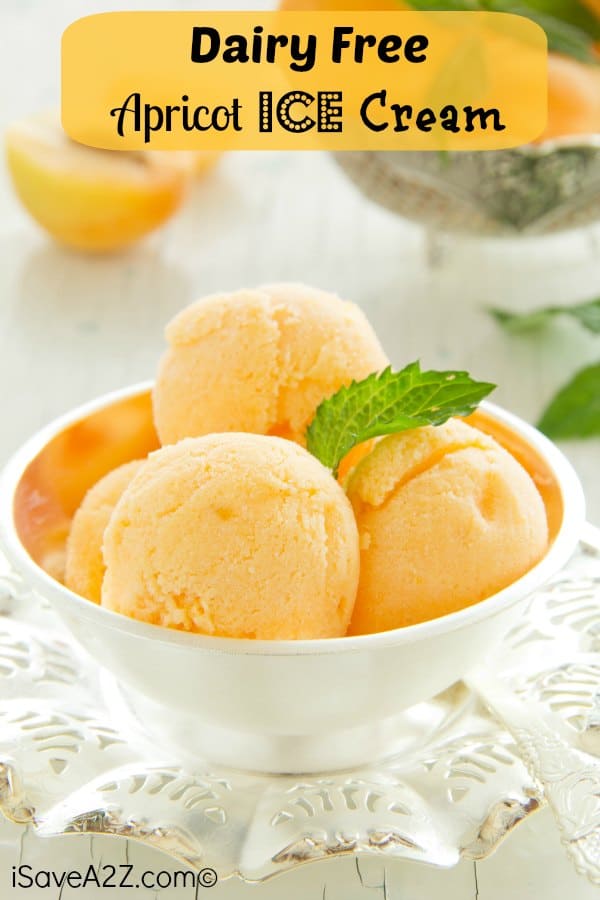 Homemade apricot ice cream