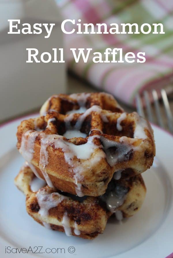 Easy Cinnamon Roll Waffles