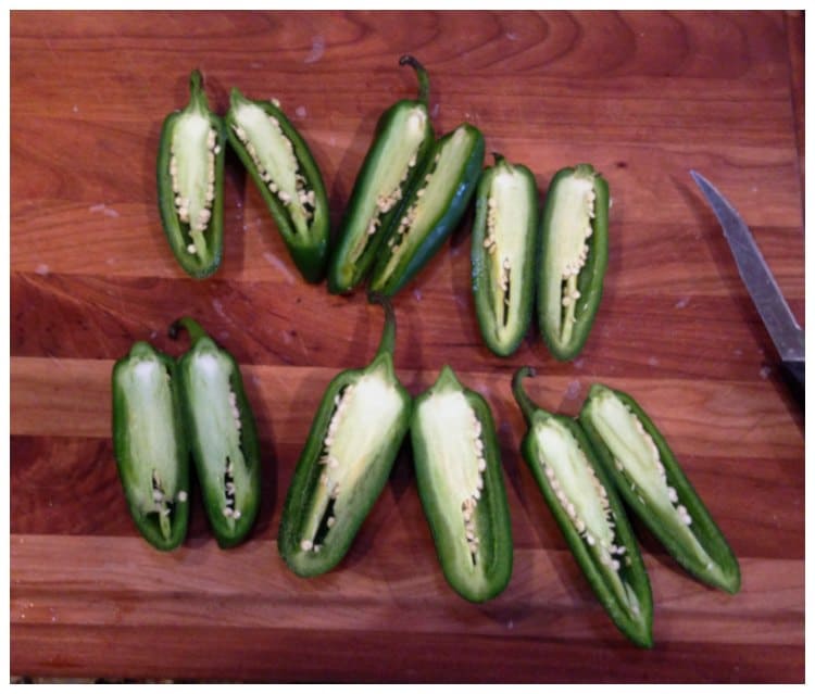 Cut the jalapenos in half #SpreadTheFlavor