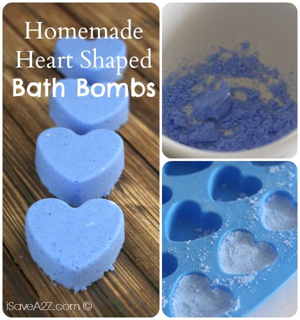 Homemade Heart Shaped Bath Bombs