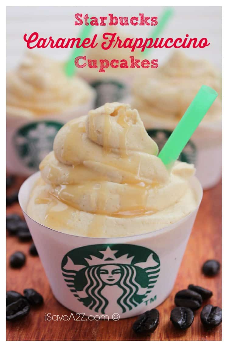 Easy Starbucks Caramel Frappuccino Cupcakes Recipe - iSaveA2Z.com