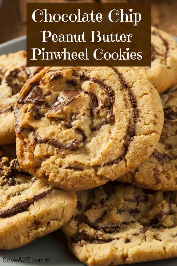 Chocolate Chip Peanut Butter Pinwheel Cookies