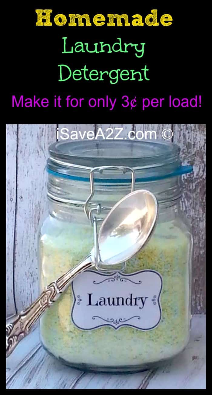 Homemade Laundry Detergent made for only 3 cents per load!
