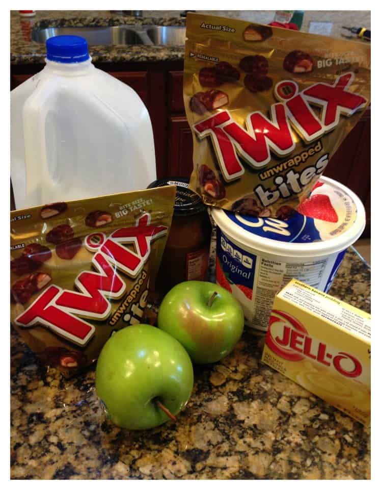 No Bake Twix Caramel Apple Salad Recipe 