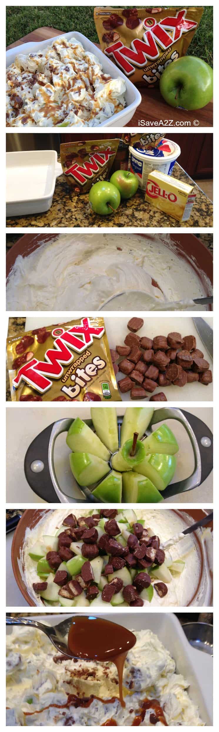 No Bake Twix Caramel Apple Salad Recipe 