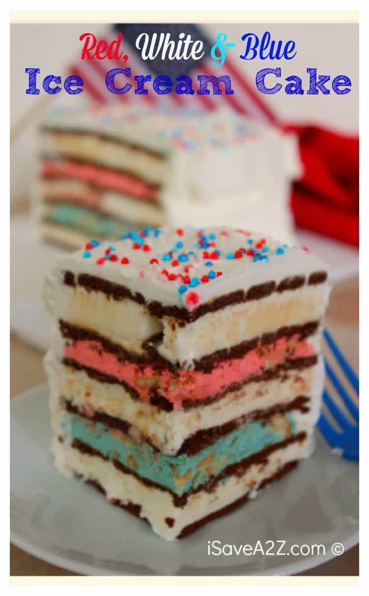 Red White and Blue Ice Cream Sandwich Cake recipe